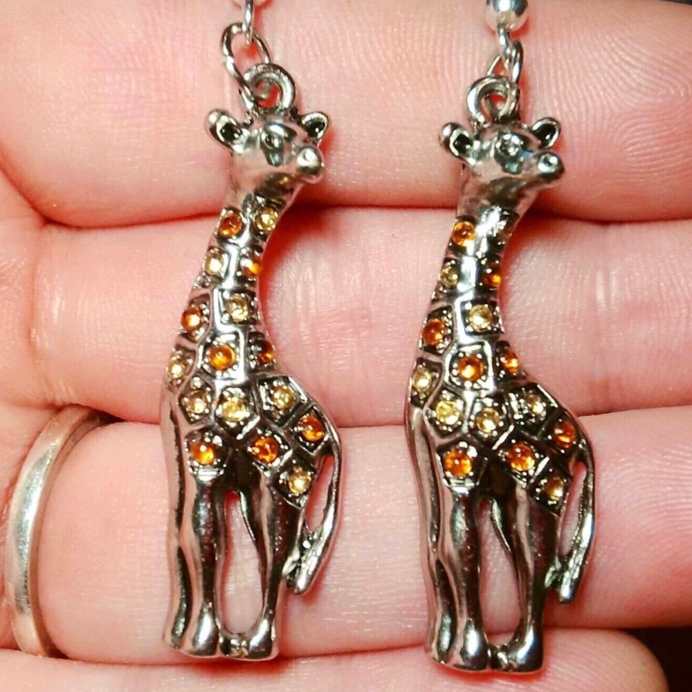 Crystal inlaid silver plated handmade earrings
